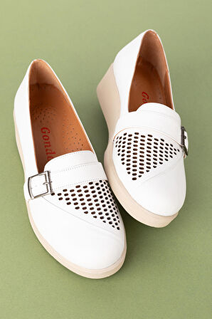 Gondol Hakiki Deri Anatomik Taban Bant Detaylı Rahat Ayakkabı mlk.5471