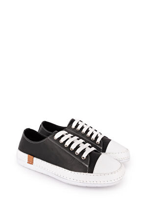 Gondol Içi Dışı Hakiki Deri  Hafif Converse Tarz Ayakkabı usl.2136