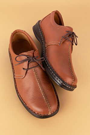 Gondol Erkek Hakiki Deri Günlük Klasik Ayakkabı kml.2026 - Taba - 40