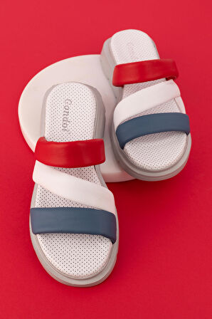 Gondol Kadın Hakiki Deri Rahat Günlük Şık Terlik ayh.45