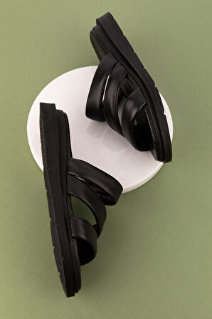 Gondol Kadın Hakiki Deri Rahat Günlük Şık Terlik ayh.45