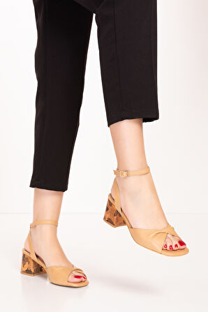 Gondol Kadın Hakiki Deri Topuklu Ayakkabı ast.6004 - Nut - 38