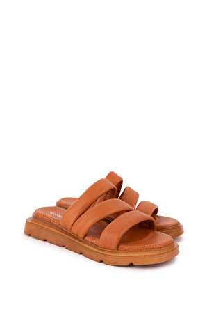 Gondol Kadın Hakiki Deri Rahat Günlük Şık Terlik ayh.45