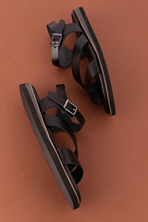 Gondol Kadın Hakiki Deri Renkli Kombin Vaketa Sandalet ayh.410