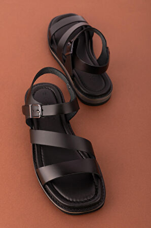 Gondol Kadın Hakiki Deri Renkli Kombin Vaketa Sandalet ayh.410