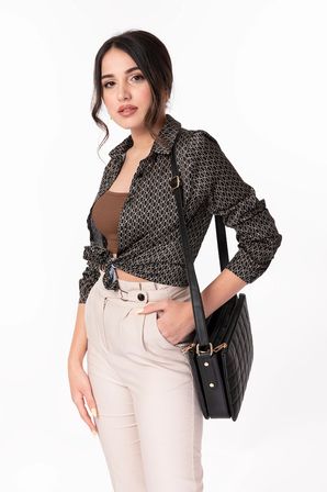 Gondol Kadın Kapitone Günlük Şık Çanta ald.4550 Siyah Cilt