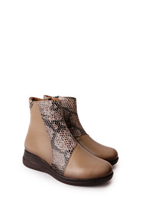 Gondol Kadın Hakiki Deri Yılan Detaylı  Bot elnr.5912