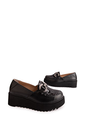 Gondol  Hakiki Deri Dolgu Topuklu Tokalı Ayakkabı ast.8403