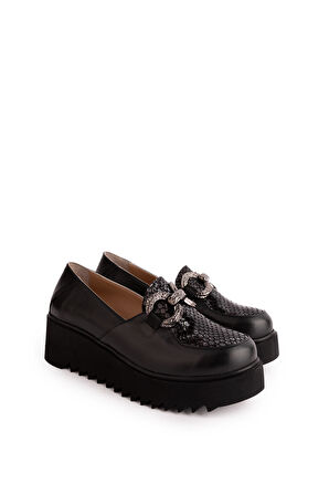 Gondol  Hakiki Deri Dolgu Topuklu Tokalı Ayakkabı ast.8403