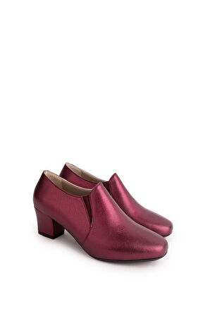 Gondol Hakiki Deri Klasik Orta Boy Topuklu Ayakkabı vdt.62