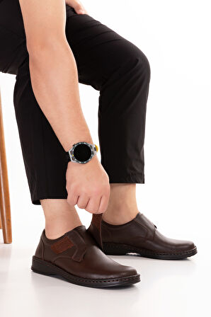 Gondol Erkek Hakiki Deri Günlük Klasik Ayakkabı kml.2029 - Kahverengi - 42