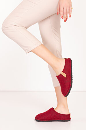 GONDOL İÇİ DIŞI KEÇE RAHAT VE HAFİF EV TERLİĞİ EV.320 - Bordo - 40