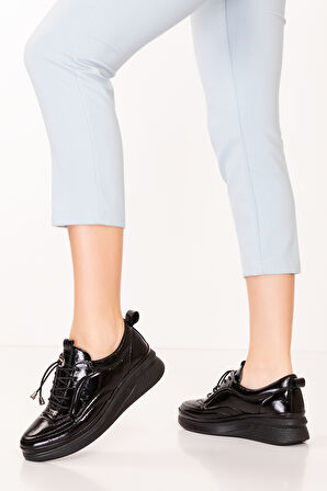 Gondol Hakiki Deri Anatomik Taban Rahat Ayakkabı es.120 - siyah rugan - 37