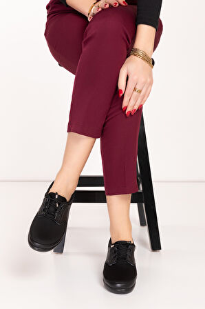 Ebru Comfort Bolle Ortopedik Deri Strech Ayakkabı at.4206 - Siyah - 38