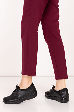 Ebru Comfort Bolle Ortopedik Deri Strech Ayakkabı at.4206 - Siyah - 38