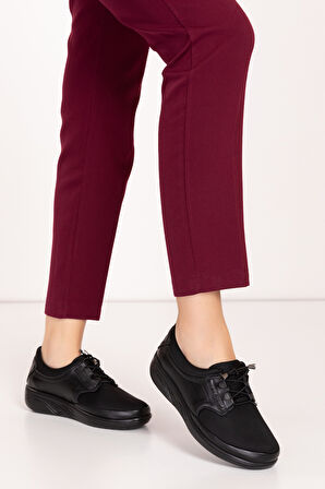 Ebru Comfort Bolle Ortopedik Deri Strech Ayakkabı at.4206 - Siyah - 41