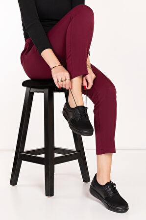 Ebru Comfort Bolle Ortopedik Deri Strech Ayakkabı at.4206 - Siyah - 41