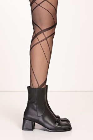 Gondol Kadın Hakiki Deri Kalın Topuklu Şık Bot ss.814 - Siyah - 35