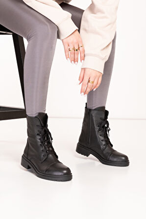 Gondol Kadın Hakiki Deri Günlük Postal wst.3020 - Siyah - 38