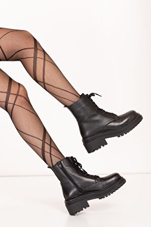 Gondol Kadın Hakiki Deri Kauçuk Taban Bot wst.2304 - Siyah - 40