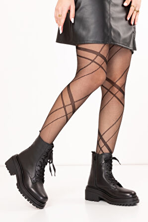 Gondol Kadın Hakiki Deri Kauçuk Taban Bot wst.2304 - Siyah - 40