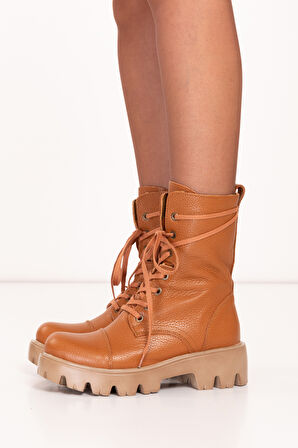 Gondol Kadın Hakiki Deri Kalın Taban Hafif Postal wst.3032 - Taba - 40