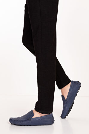 Gondol Erkek Hakiki Deri Esnek Taban Yazlık Loafer Ayakkabı tx.13880 - Lacivert - 40