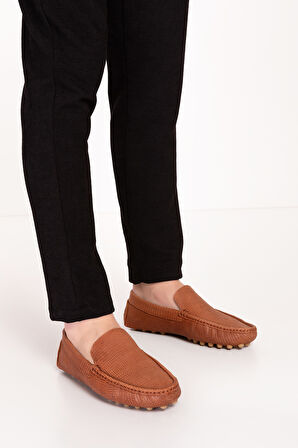 Gondol Erkek Hakiki Deri Hafif Taban Loafer Ayakkabı tx.13800 - Taba - 45
