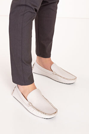 Gondol Erkek Hakiki Deri Hafif Taban Loafer Ayakkabı tx.13500 - Bej - 42