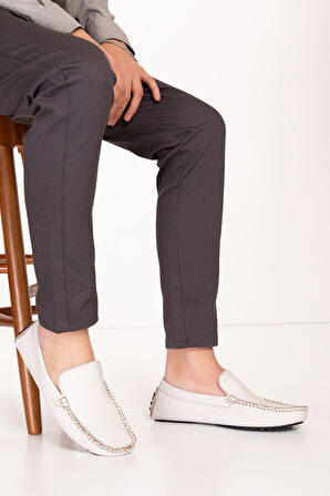 Gondol Erkek Hakiki Deri Hafif Taban Loafer Ayakkabı tx.13500 - Bej - 42