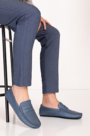 Gondol Erkek Hakiki Deri Hafif Taban Loafer Ayakkabı tx.12503 - Lacivert - 46