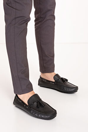 Gondol Erkek Hakiki Deri Hafif Taban Loafer Ayakkabı tx.12502 - Siyah - 41