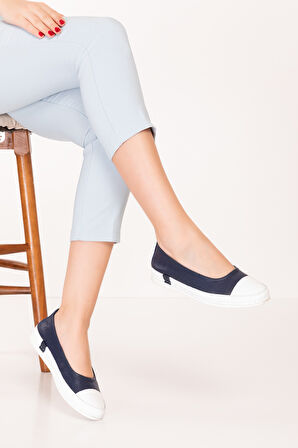 Gondol Hakiki Deri Rahat Yazlık Ayakkabı usl.2154 - Lacivert - 40