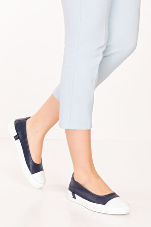 Gondol Hakiki Deri Rahat Yazlık Ayakkabı usl.2154 - Lacivert - 40