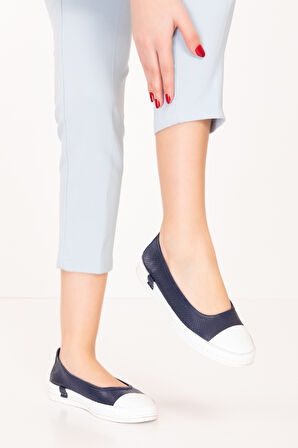 Gondol Hakiki Deri Rahat Yazlık Ayakkabı usl.2154 - Lacivert - 40