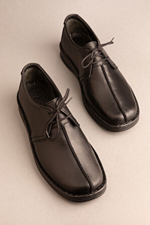 Gondol Erkek Hakiki Deri Günlük Klasik Ayakkabı kml.2026 - Siyah - 41