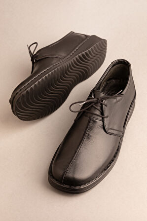 Gondol Erkek Hakiki Deri Günlük Klasik Ayakkabı kml.2026 - Siyah - 41