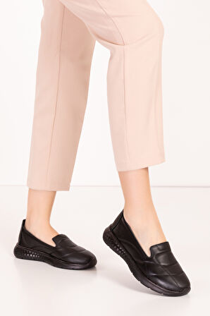 Gondol Içi Dışı Hakiki Deri Faylon Taban Hafif Babet Ayakkabı sc.1210 - Siyah - 37