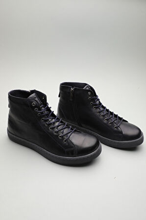 Gondol Hakiki Deri Günlük Hafif Yumuşak Spor Bot zx.1152 - Lacivert - 37