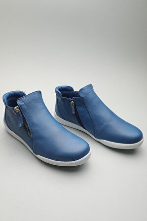 Gondol Hakiki Deri Günlük Hafif Yumuşak Spor Bot zx.1130 - Mavi - 39