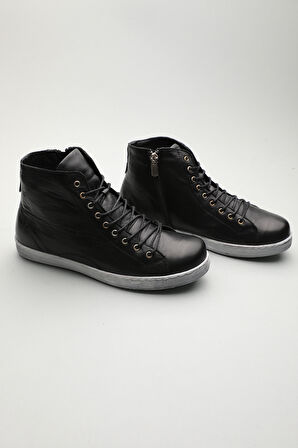 Gondol Hakiki Deri Günlük Hafif Yumuşak Spor Bot zx.1152 - Siyah - 37