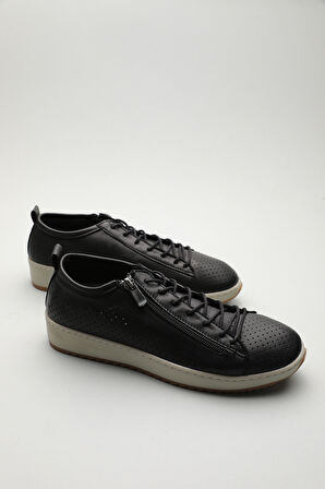 Gondol Hakiki Deri Günlük Rahat Fermuarlı Yazlık Ayakkabı zx.2402 - Siyah - 39