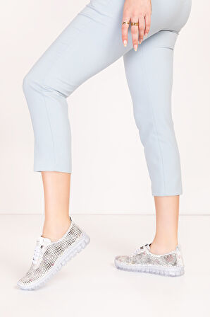 Gondol Hakiki Deri Rahat Esnek Hafif Taban Yazlık Ayakkabı kla.3623 - Beyaz - 37