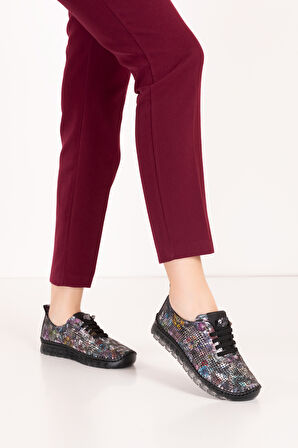 Gondol Hakiki Deri Rahat Esnek Hafif Taban Yazlık Ayakkabı kla.3623 - Siyah - 38