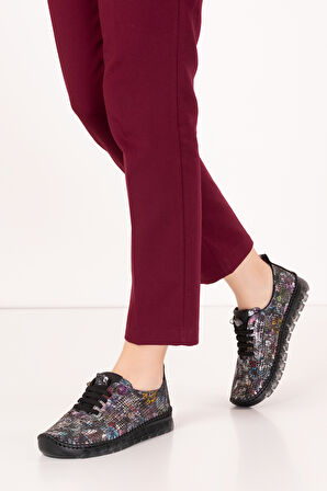 Gondol Hakiki Deri Rahat Esnek Hafif Taban Yazlık Ayakkabı kla.3623 - Siyah - 39