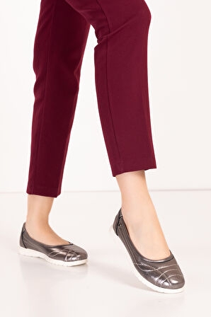 Gondol Kadın Hakiki Deri Tüy Kadar Hafif Günlük Rahat Babet usl.2026 - Platin - 36