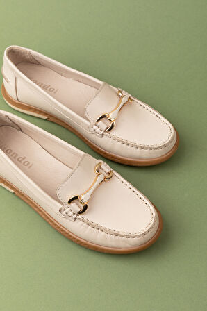 Gondol Kadın Hakiki Deri Günlük Rahat Klasik Ayakkabı hl.24103 - Gri - 36