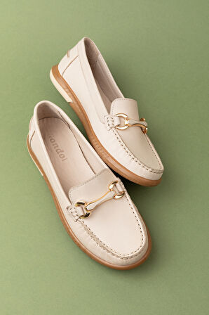 Gondol Kadın Hakiki Deri Günlük Rahat Klasik Ayakkabı hl.24103 - Gri - 41