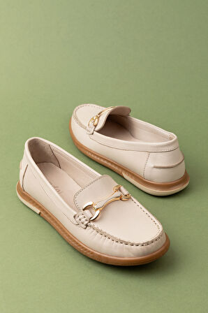 Gondol Kadın Hakiki Deri Günlük Rahat Klasik Ayakkabı hl.24103 - Gri - 41