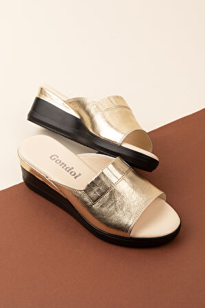 Gondol Hakiki Deri Ev Terliği özl.966 - Dore - 41